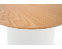 Okrúhly príručný stolík Azzura S - prírodná / biela