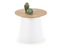 Okrúhly príručný stolík Azzura S - prírodná / biela
