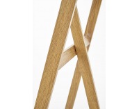 Sklenený písací stôl B-35 - priehľadná / dub medový