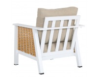 Hliníkový záhradný set Babak - svetlohnedá / biela / hnedá