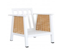 Hliníkový záhradný set Babak - svetlohnedá / biela / hnedá