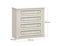 Zásuvková komoda Bacopa CH-4DRWS - jaseň biely