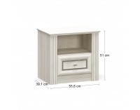 Nočný stolík (2 ks) Bacopa N - jaseň biely