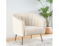 Dizajnové kreslo Bagy - béžová (Velvet) / zlatá