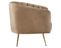 Dizajnové kreslo Bagy - hnedá (Velvet) / zlatá