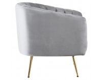 Dizajnové kreslo Bagy - sivá (Velvet) / zlatá