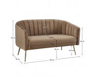 Dvojsedačka Bagy - hnedá (Velvet) / zlatá
