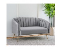 Dvojsedačka Bagy - sivá (Velvet) / zlatá