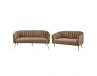 Trojsedačka Bagy - hnedá (Velvet) / zlatá