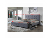 Čalúnená manželská posteľ s roštom Balder 160 - sivá / prírodná