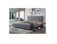 Čalúnená manželská posteľ s roštom Balder 180 - sivá / prírodná