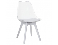 Jedálenská stolička Bali 3 New - transparentná biela / biela