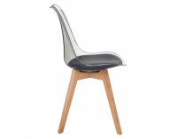 Jedálenská stolička Bali 3 New - transparentná čierna / buk