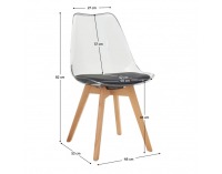 Jedálenská stolička Bali 3 New - transparentná čierna / buk