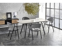 Rozkladací jedálenský stôl Balrog 2 - svetlosivá / čierna