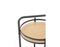 Servírovací stolík na kolieskach BAR-11 - čierna / prírodná