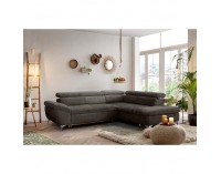 Rohová sedačka s rozkladom a úložným priestorom Bara Roh P - hnedá