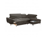 Rohová sedačka s rozkladom a úložným priestorom Bara Roh P - hnedá