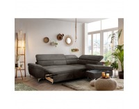 Rohová sedačka s rozkladom a úložným priestorom Bara Roh P - hnedá