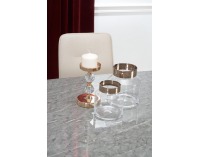 Jedálenský stôl Barcano - sivý mramor / zlatá