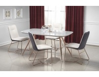 Jedálenský stôl Barcano - sivý mramor / zlatá