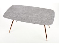 Jedálenský stôl Barcano - sivý mramor / zlatá