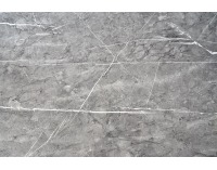 Jedálenský stôl Barcano - sivý mramor / zlatá