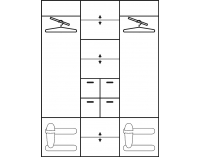 Šatníková skriňa Barcelona 150 7D - jelša