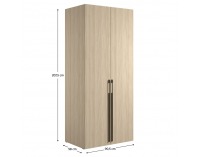 Dvojdverová šatníková skriňa Barcelone 2D - dub barista