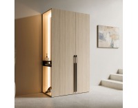 Panel so zrkadlom a LED osvetlením Barcelone - dub barista