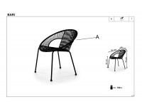 Záhradná stolička Bari - hnedá / čierna