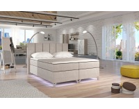 Čalúnená manželská posteľ s úložným priestorom Barino 160 - béžová (Dora 21)