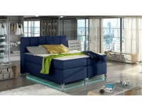 Čalúnená manželská posteľ s úložným priestorom Barino 160 - modrá