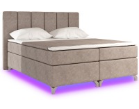 Čalúnená manželská posteľ s úložným priestorom Barino 160 - svetlohnedá