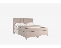 Čalúnená manželská posteľ s úložným priestorom Barino 180 - béžová (Dora 21)