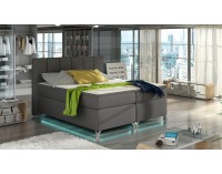 Čalúnená manželská posteľ s úložným priestorom Barino 180 - sivá (Soft 29)