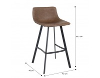 Barová stolička Falun - tmavohnedá / čierna
