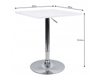 Barový stôl s nastaviteľnou výškou Florian 2 New - biela