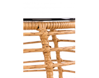 Okrúhly príručný stolík Barrel - prírodná / čierna