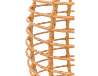 Okrúhly príručný stolík Barrel - prírodná / čierna