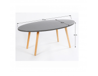Oválny konferenčný stolík Bazzy 1 - sivá / prírodná