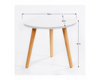 Okrúhly príručný stolík Bazzy 2 - biela / prírodná