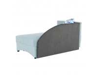 Rozkladacie kreslo s úložným priestorom Bella L - mentolová / sivá