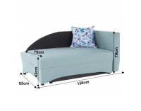 Rozkladacie kreslo s úložným priestorom Bella P - mentolová / sivá