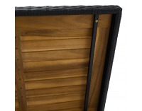 Záhradný úložný box / lavica Bemus - čierna, prírodná, krémová