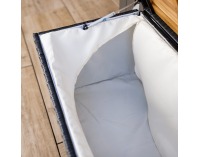 Záhradný úložný box / lavica Bemus - čierna, prírodná, krémová