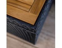 Záhradný úložný box / lavica Bemus - čierna, prírodná, krémová