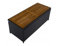 Záhradný úložný box / lavica Bemus - čierna, prírodná, krémová