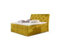 Čalúnená manželská posteľ s úložným priestorom Beneto 140 - žltá