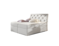 Čalúnená manželská posteľ s úložným priestorom Beneto 180 - biela